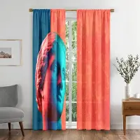 Yiran Furniture Abstrakt Färgglad Skulptur Popkonst Fönstergardiner för Barn Vardagsrum Sovrum Badrum Kök Dörrdekor Krokar 2 Delar Rea W50 X H130(CM)X2&Grommet Top