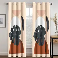 Yiran Furniture Moderna Konstblad Abstrakta Enkla Fönstergardiner för Vardagsrum Barnrum Badrumsskåp Köksdörr Heminredning 2 stycken W50 X H130(CM)X2&Grommet Top