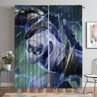 Yiran Furniture League Legends Gardiner för Vardagsrum Gardin Tyll för Sovrum Rullgardiner Halloween Dekoration Heminredning Gardiner 2 Delar W60xH90cmx2pcs-CL
