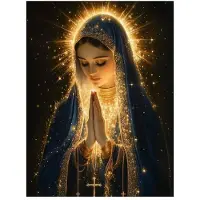 DIMENGQI Kristendomsreligiös Jesus och Jungfru Maria Heliga Hjärtat Kanvasmålning Katolsk Heliga Barnet Jesus Konstposter Kristendoms Heminredning 50x75cm