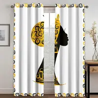 Yiran Furniture Svart afrikansk kvinnokonst abstrakt design nationella ljusfiltrerande draperier fönstergardiner för vardagsrum sovrum 2 stycken dekor 100W160H(CM)40x63in&Grommet Top