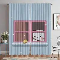 Yiran Furniture Avdelare Peach Mochi Fönstergardin för Rum 2 Paneler Rullgardiner Halloween Dekoration Gardiner för Sovrum Heminredning Gardiner W60xH90cmx2pcs-CL