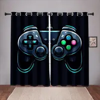 Yiran Furniture 2 st Tecknad Spelande Play Station Fönstergardin Vardagsrum Sovrum för Pojkrumsinredning Spelare Tonåringar Barn Spelar Videospel W60H60(CM)x2pcs&HOOK