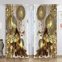 Yiran Furniture Gotisk Påfågel Djur Blomma Vintage Fönstergardiner För Barn Vardagsrum Sovrum Badrum Kök Dörr Heminredning Rea 2 st W50 X H130(CM)X2&Grommet Top