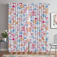 Yiran Furniture Blomstgardiner Barnrum Mörkläggningsgardin för Rum 2 Paneler Heminredningsgardiner Halloweendekoration Avskärmningar Vardagsrum W60xH90cmx2pcs-CL