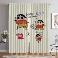 Yiran Furniture S-Shin-chan Köksgardiner för Vardagsrum Mörkläggningsgardin för Rum 2 Paneler Halloween Dekoration Avskärmning Skärmar Eleganta W60xH90cmx2pcs-CL
