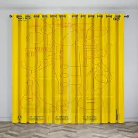 Yiran Furniture 3D Bländande Musikinstrument Gitarrställ Trumdesign Solskyddsgardiner Älska Musik Barnrumsgardiner 2 paneler 100W130H(CM)40x51in&Grommet Top
