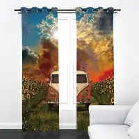 Yiran Furniture Sommarserie Nordiskt Serielandskap Oljemålningsstil Solskyddsgardin Vardagsrum Sovrum Balkong Tunn Gardin 100W130H(CM)40x51in&Grommet Top