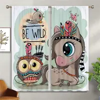 Yiran Furniture Animation Tecknad Barnrum Fönster Rosa Gardiner Kan Anpassas Vardagsrum Balkong Kök Gardiner 2 Delar W50xH140(CM)x2PCS&Grommet Top