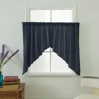 Cozy Up Home Swag gardinkappa för bondgårdskök; Ljusfiltrerande Rustik Kort Swag Topper för Små Fönster Sovrum Insynsskydd Tillagt Kanal för Stång Design 90X160cmX2pcs