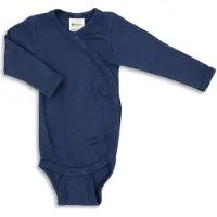 Engel Omlottbody l/ä - Ull/Silke - Marinblå Blue - - 74/80 - Body L/Ä