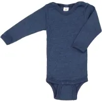 Engel Body l/ä - Ull/Silke - Marinblå - - 86/92 - Body L/Ä