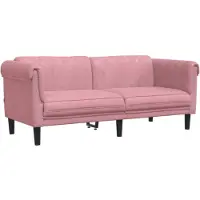 vidaXL Soffa 2-sits rosa sammet