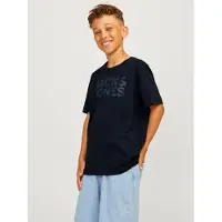 Jack & Jones Junior T-shirt 'JJECorp' marinblå / grå