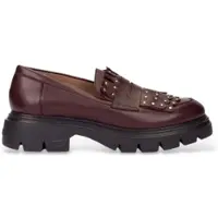 Wonders för kvinnor. A-4315_5716_9834 Mockasiner BONES 15 Bordeaux (37), Hud, Röd, 1 till 3 cm, Ingen, Casual