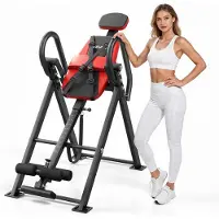 Vevor inversionsbord, 136 kg kapacitet, kraftigt inverterat bord, ryggbår med dubbel rulllåsning, dekompressionsbord för axlar, nacke, rygg, justerbart fäste i flera vinklar