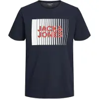 Jack & Jones T-shirt - Noos - JjeCorp - Marinblå Kavaj m. Tryck - - 8 år (128) - T-shirt