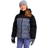 Roxy Snowyhill Printed Puffy Kids Jacka true black wildin out rg, T08