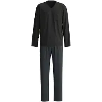 Calida Pyjamas lång 'Relax Streamline' duvblå / svart