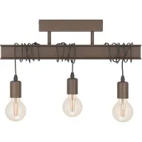 Eglo TOWNSHEND 4 3L taklampa i modern rostfärgad design med svarta sladdar