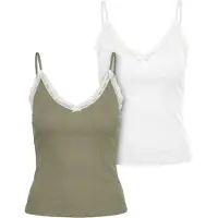 Urban Classics Topp oliv / vit