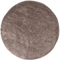 NATURL. Rund fluffig matta | Lofty taupe hos Volero | Ø 150cm | Taupe | Jute | Rund | Inomhusmattor