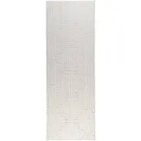 Studio Clarice Löpare | Hidde 3D Lines vit hos Volero | 80x350cm | Vit | Jute | Löpare | Inomhusmattor