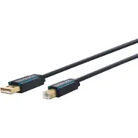 ClickTronic Adapterkabel från USB-A till USB-B 2.0 Premiumkabel | USB