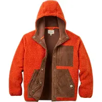 Passenger - Clover Sherpa Fleece Hooded Jacket W Dark Rust för UnisexBomull - Storlek S - Orange
