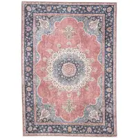 FRAAI Vintage matta | Lily Medaillon röd/rosa hos Volero | 200x290cm | Röd | Cotton | Rektangel | Inomhusmattor