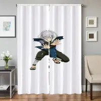 Household supplies MH Heminredning Köksgardiner för Vardagsrum 2 Delar Mörkläggningsgardiner Dörrgardin Naruto Sovrumsdekoration Avskärmning Skugga W50xH70cmx2pcs-CL white