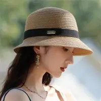 WTEMPO Sommarstråhatt Damhatt med bred brätte Damhatt Enkel hatt Andningsbar Mode Mångsidig Solskyddshatt one size khaki