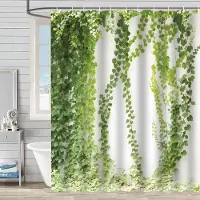 Warmth Home Duschdraperi Vattentätt och Mögelbeständigt 3D Digitaltryck Växt Stenmönster Dusch Badrumsavdelare shower curtain 150 * 180