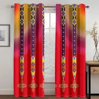 Yiran Furniture Modern Barock Boho Saba Erhiopia Fri Frakt Fönstergardin För Vardagsrum Barnrum Badrum Kök Dörr Heminredning 2St W65X60H(cm)X2Pcs&Grommet Top blue