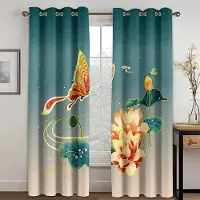 Yiran Furniture Kinesisk Blomma Fågel Fenix Mörkläggningsfönstergardiner för Sovrum Vardagsrum Badrum Kök Dörr Hall Hög Skuggning Nytt Mönster W55 X H120cm X 2&Grommet Top gray