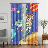 Yiran Furniture Söt tecknad rymdastronautgardin för barn pojkar flickor sovrum 2 paneler hög skuggning ny mode olika färgmönster W55 X H120cm X 2&Grommet Top blue