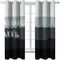 Yiran Furniture Modern Enkel Elegans Form Hall Högskuggande Gardiner Japansk Stil Tjock Mörkläggningsgardin Vardagsrumsdraperi Sovrumsgardin Ny W55 X H120cm X 2&Grommet Top gray