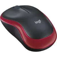 Logitech M185 Mus Trådlös Mus Kontorsmus Symmetrisk Mus med Trådlös 2.4G Mottagare röd