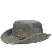 WTEMPO Vattentät Bucket Hat Sommar Män Dam Hatt Utomhus UV-skydd Bred brättad Panama Safari Jakt Vandring Fiske Solhatt armégrön färg