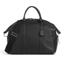 BOSS Leather holdall with detachable shoulder strap