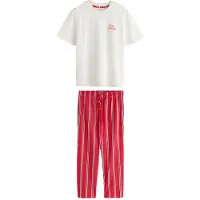 Next Pyjamas lång 'Happy Holidays' gul / grön / röd / vit