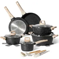Just perfecto induktionskokkärl - set kastruller med glaslock - kastrull med helt eld - non-stick stekpanna