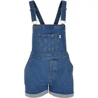 Urban Classics Hängseljeans blå denim
