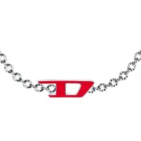 Diesel Armband röd / silver