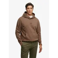 Superdry för män. M2014442A Brun huvtröja med mikrologotyp (XL), Casual, Bomull