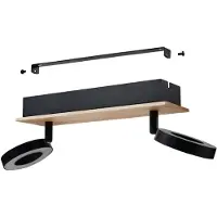 Eglo RIELVES spotlightskena L280 2x4,2W trä/svart/vit FSC