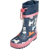 Playshoes Gummistövel 'Katzen' marinblå / orange / eosin / off-white