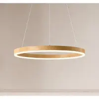 LUCANDE Hänglampa Thelma , dimbar, Ljust trä, Vardagsrum / matsal, Syntetmaterial, Modern, Pendellampa