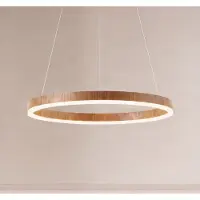 LUCANDE Hänglampa Thelma , dimbar, Mörkt trä, Vardagsrum / matsal, Syntetmaterial, Modern, Pendellampa