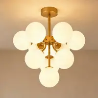 LUCANDE Taklampor , Peyton, dimbara, Vit, Vardagsrum, Glas, Design